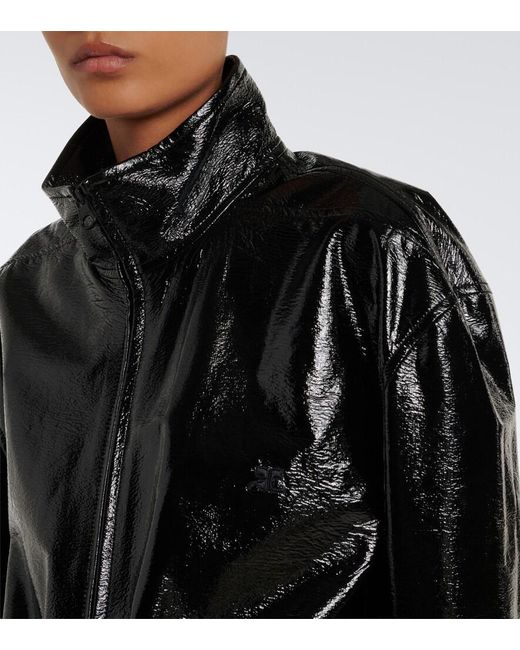 Courreges Black Vinyl Blouson Jacket