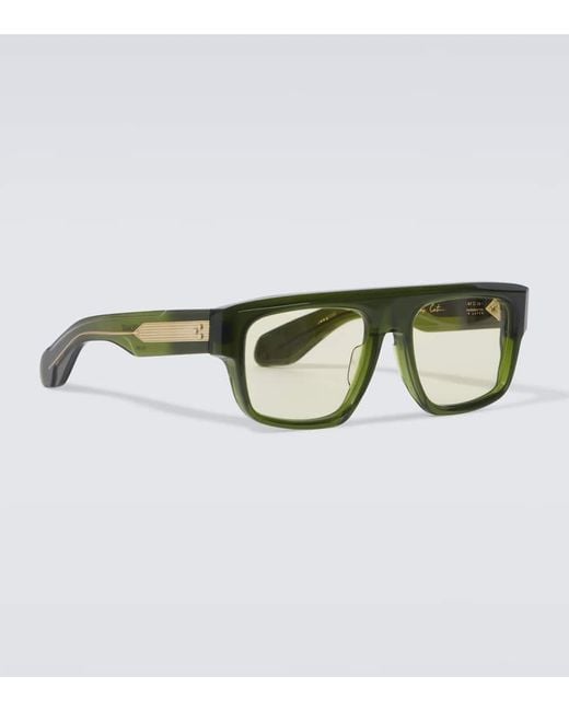 Jacques Marie Mage Green Acetate Flat-Top Sunglasses Collaboration for men