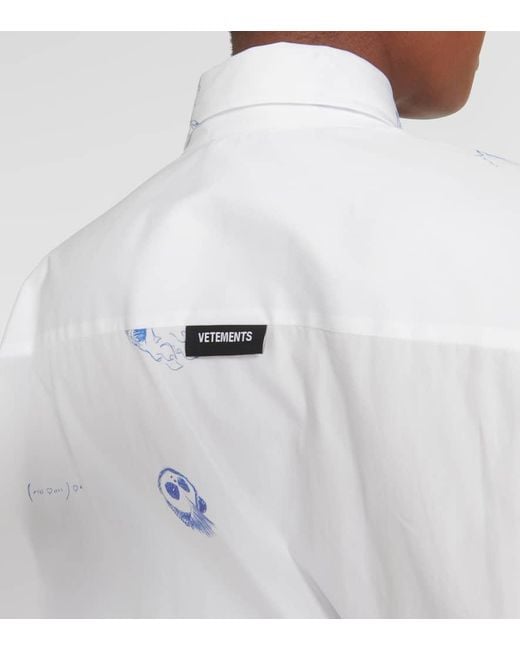 Camisa de algodon estampada Vetements de color White