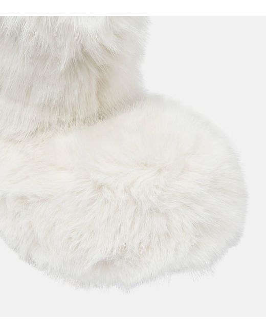 Balenciaga White Alaska Faux Fur Snow Boots
