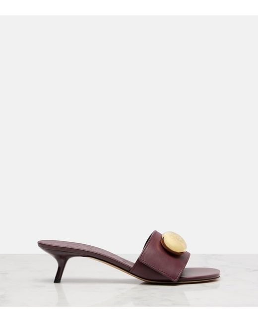 Loewe Purple Anagram Leather Mules