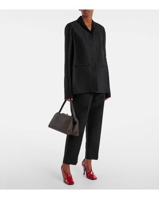Khaite Black Tote Cate Aus Leder