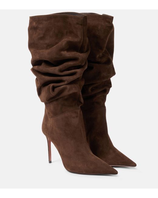 AMINA MUADDI Brown Jahleel 95 Suede Ankle Boots