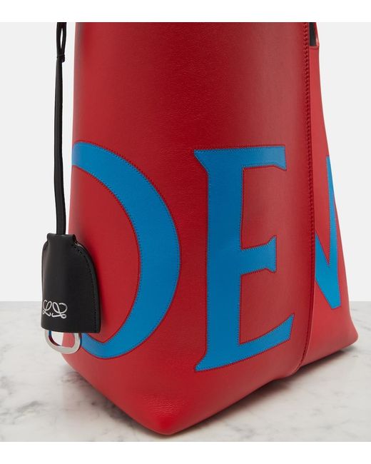 Loewe Red Bilbao Large Leather Bucket Bag