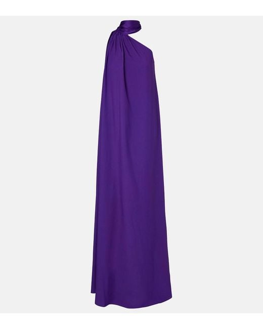 Taller Marmo Purple Astor Scarf-Detail Maxi Dress