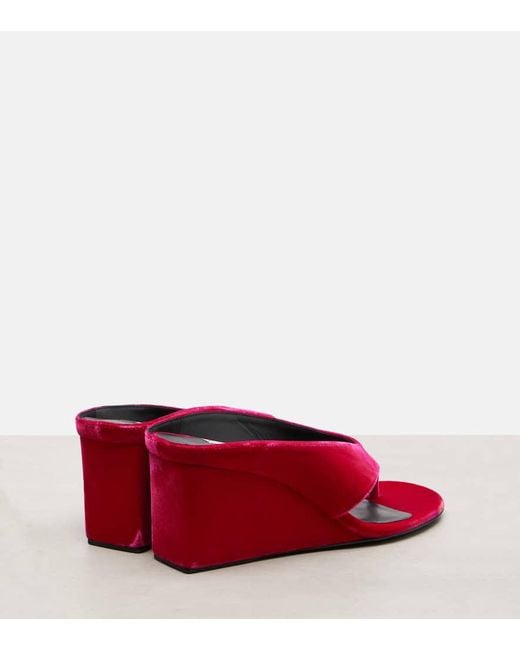 Alaïa Red Wedge-Sandalen Cube 75 Aus Samt