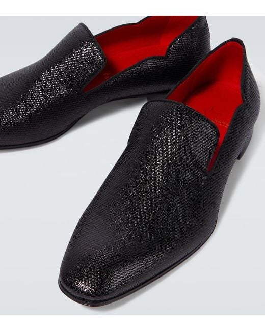 Christian Louboutin Black Dandy Chick Jacquard Loafer for men
