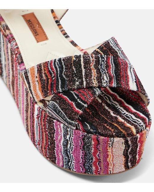 Missoni Pink Julia Raschel Platform Sandals