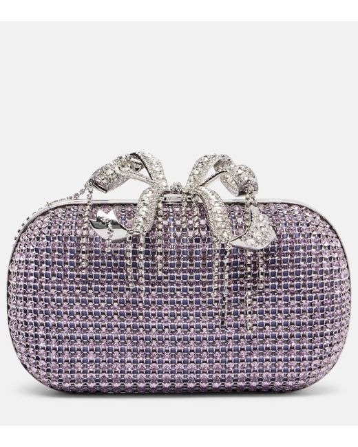 Self-Portrait Purple Clutch Mit Kristallen
