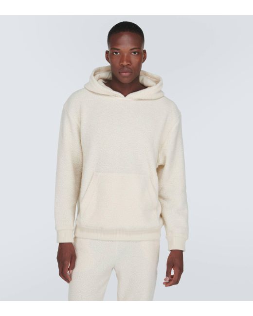 Loro Piana White Cotton, Cashmere, And Wool Hoodie for men
