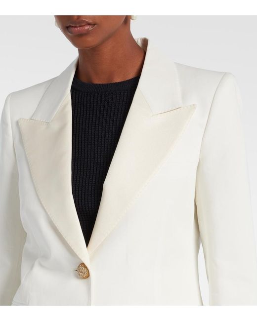 Valentino White Cotton And Linen Blazer