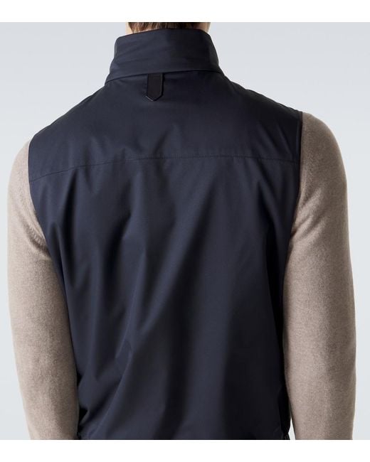 Canali Blue Reversible Vest for men
