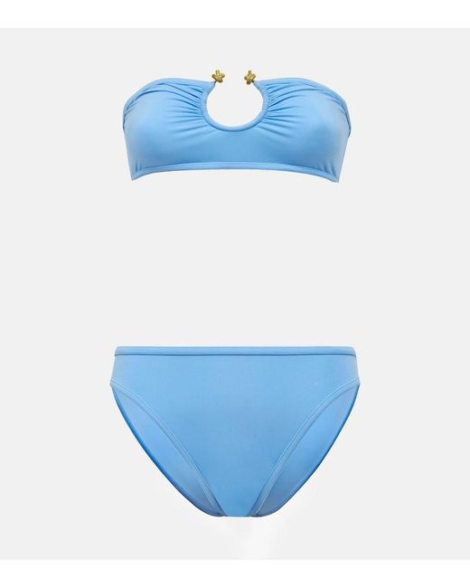 Bottega Veneta Blue Knot Bandeau Bikini