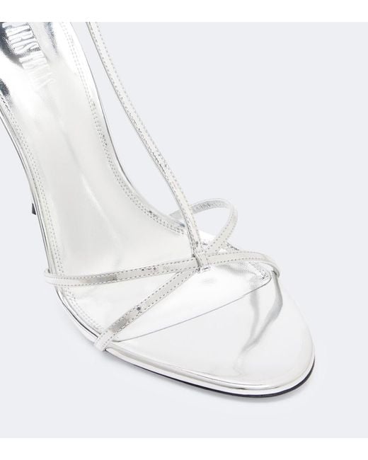Paris Texas White Lidia Metallic Patent Leather Sandals