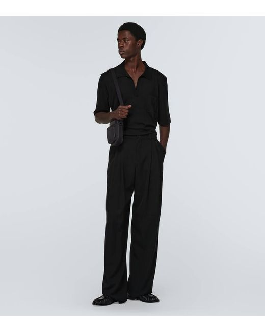 Bolso para movil de piel con logo Saint Laurent de hombre de color Black