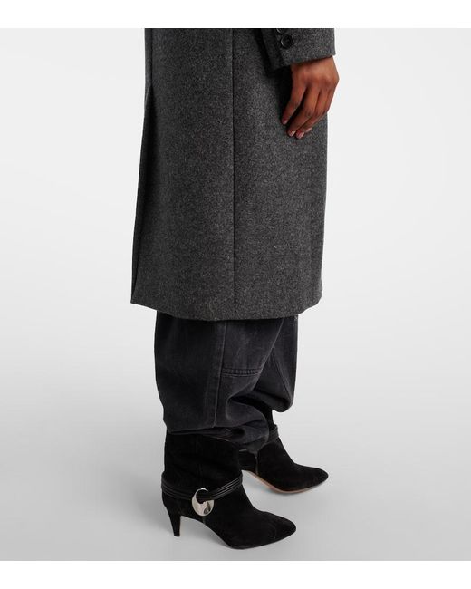 Isabel Marant Black Irene Double-Breasted Virgin Wool Coat