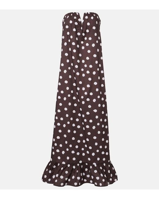 Adriana Degreas Multicolor Polka-Dot Cotton-Blend Maxi Dress