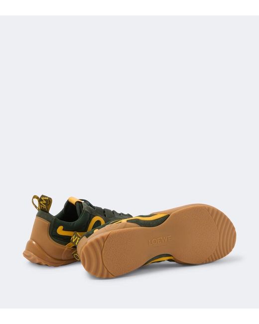 Loewe Green Grip Suede-Trimmed Sneakers for men