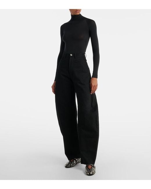Alaïa Black Studded Leather Ballet Flats