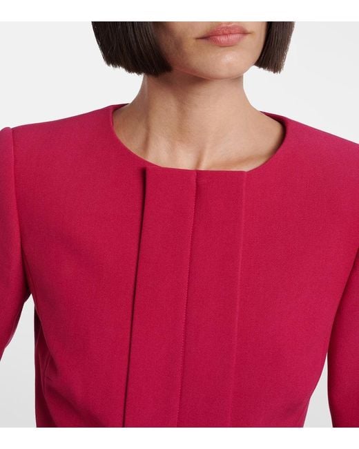Roland Mouret Red Peplum Crepe Jacket