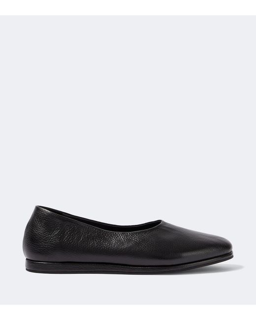 Saman Amel Black City Leather Slip-On Shoes for men