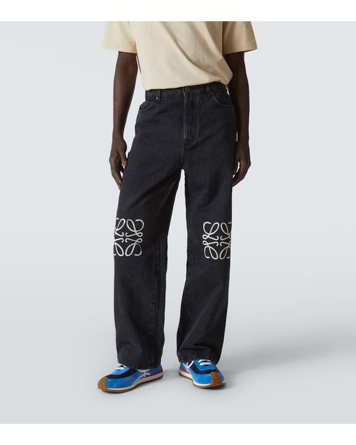 Jeans Regular Anagram di Loewe in Blue da Uomo