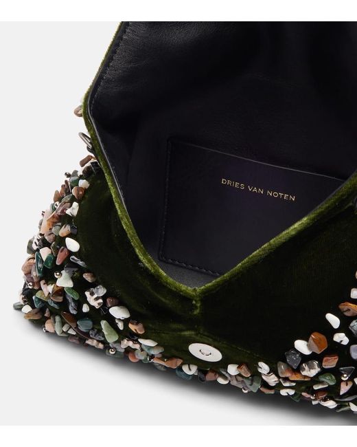 Dries Van Noten Black Verzierte Clutch Envelope