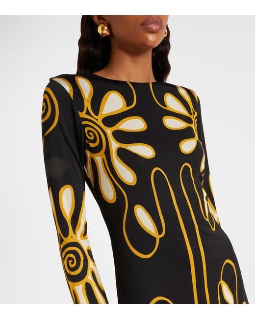 Cala De La Cruz Black Maisha Printed Jersey Minidress