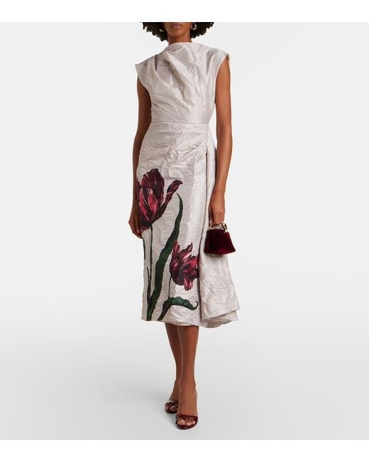 Erdem Red Bloom Micro Velvet Top-Handle Bag