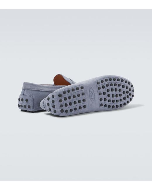 Mocassins Gommino En Daim Tod's pour homme en coloris Blue