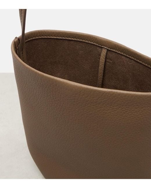 The Row Brown N/S Park Leather Crossbody Bag