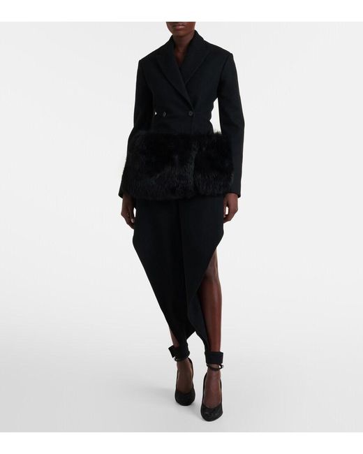 Alaïa Black Double-Breasted Wool Blazer