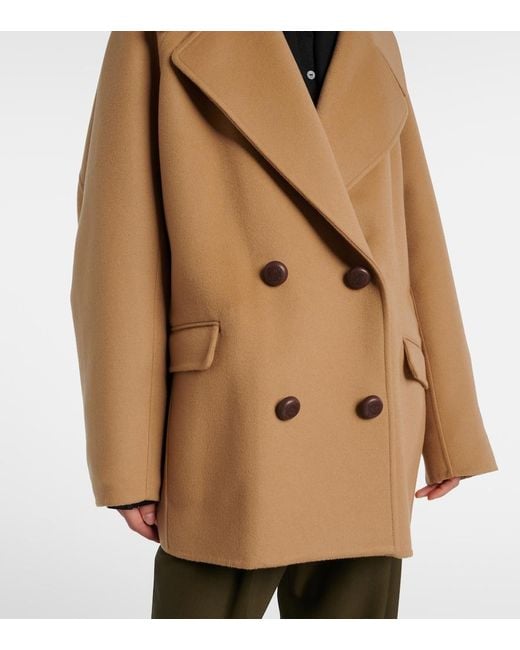 Loewe Brown Oversized Wool Peacoat