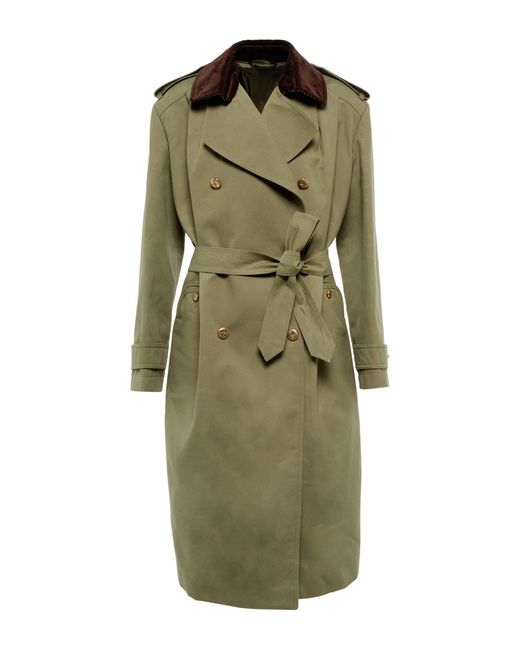 Blazé Milano Wait Cotton Trench Coat in Olive (Green) | Lyst