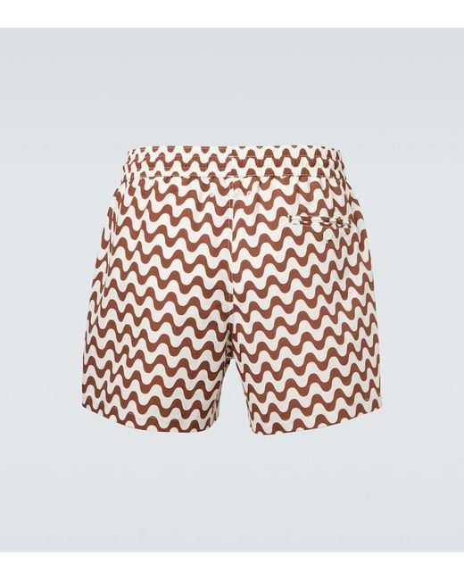 Frescobol Carioca Brown Rio Printed Swim Trunks for men