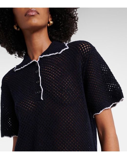 Jardin Des Orangers Black Wool And Cashmere Polo Sweater