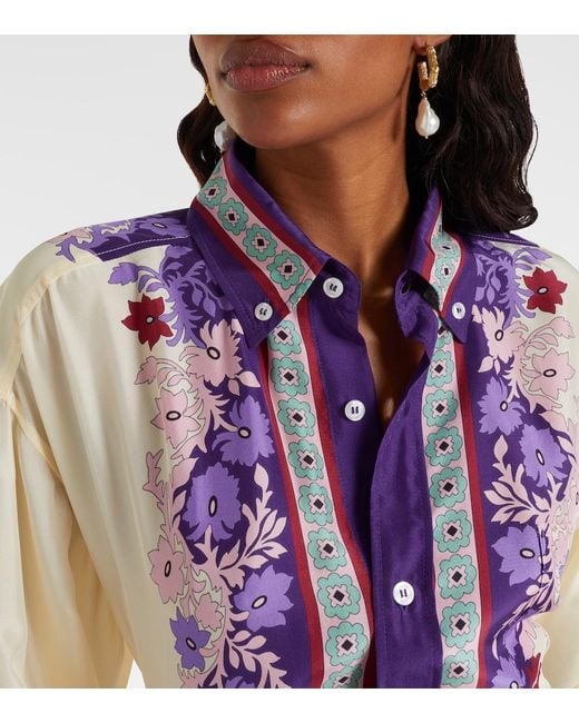 LaDoubleJ Purple Better Than Your Boyfriend Silk Shirt