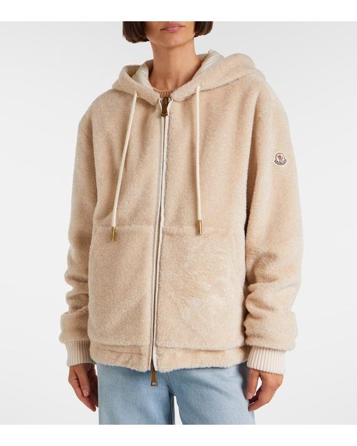Moncler Natural Terry Zip-Up Hoodie