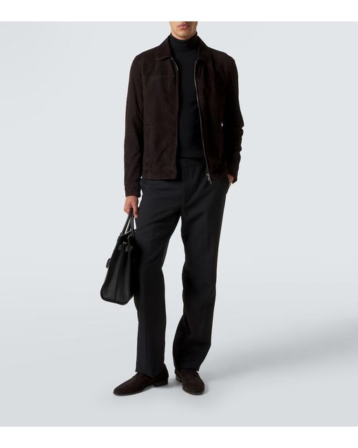 Thom Sweeney Black Suede Jacket for men