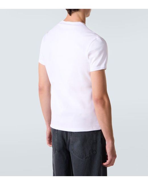 Prada White Triangle Cotton Jersey T-Shirt for men