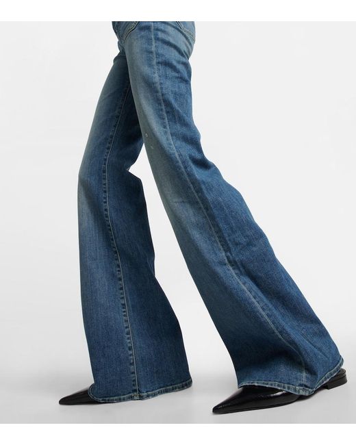Nili Lotan Blue Florence High-Rise Flared Jeans