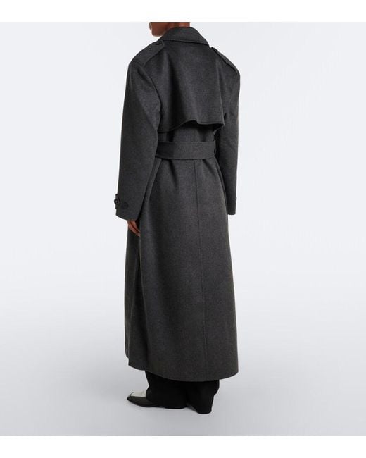 Frankie Shop Black Nikola Belted Wool And Cashmere Coat