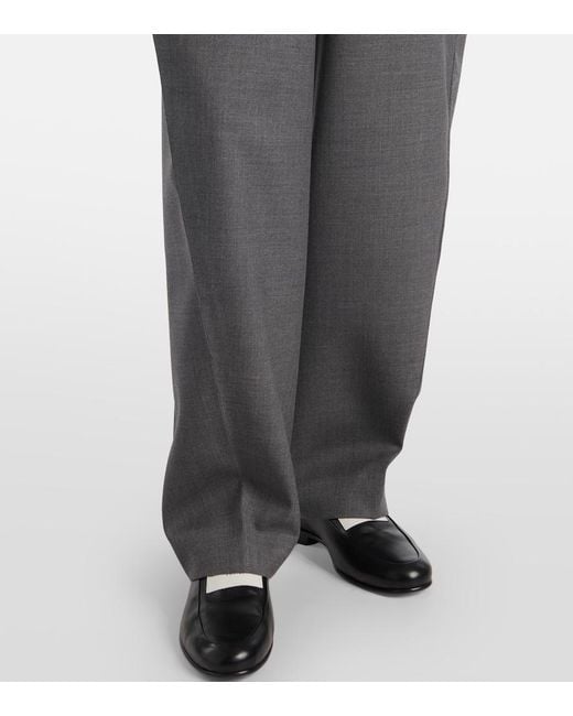 Givenchy Gray Cocoon Wool Wide-Leg Pants