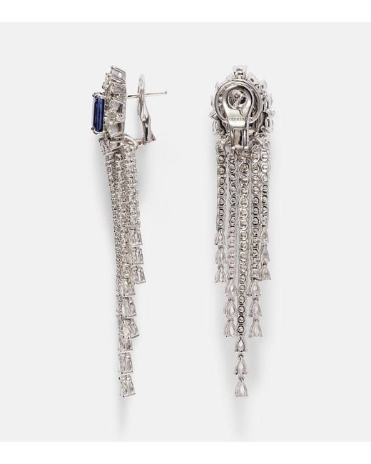YEPREM Blue Reign Supreme 18Kt Drop Earrings With Diamonds And Sapphires