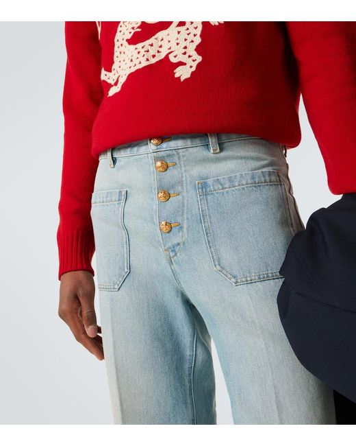 Valentino Blue Wide-Leg Jeans for men