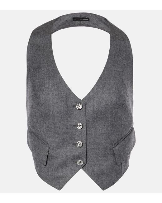 Tom Ford Gray Wool Open-Back Vest