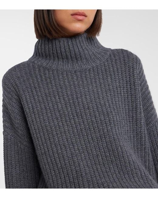 Lisa Yang Gray Julina Turtleneck Cashmere Sweater