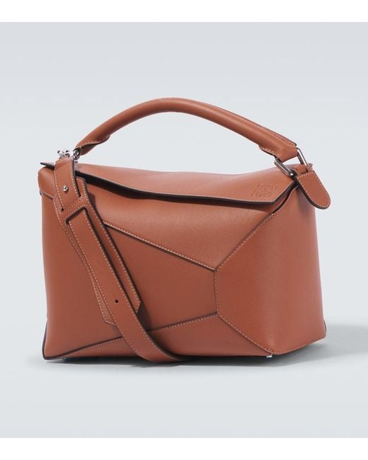 Loewe Brown Puzzle Small Leather Shoulder Bag for men