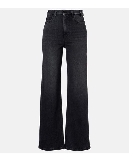 AG Jeans Blue New Baggy Mid-Rise Wide-Leg Jeans