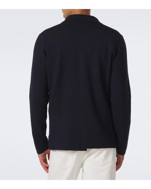 Slowear Blue Virgin Wool Cardigan for men